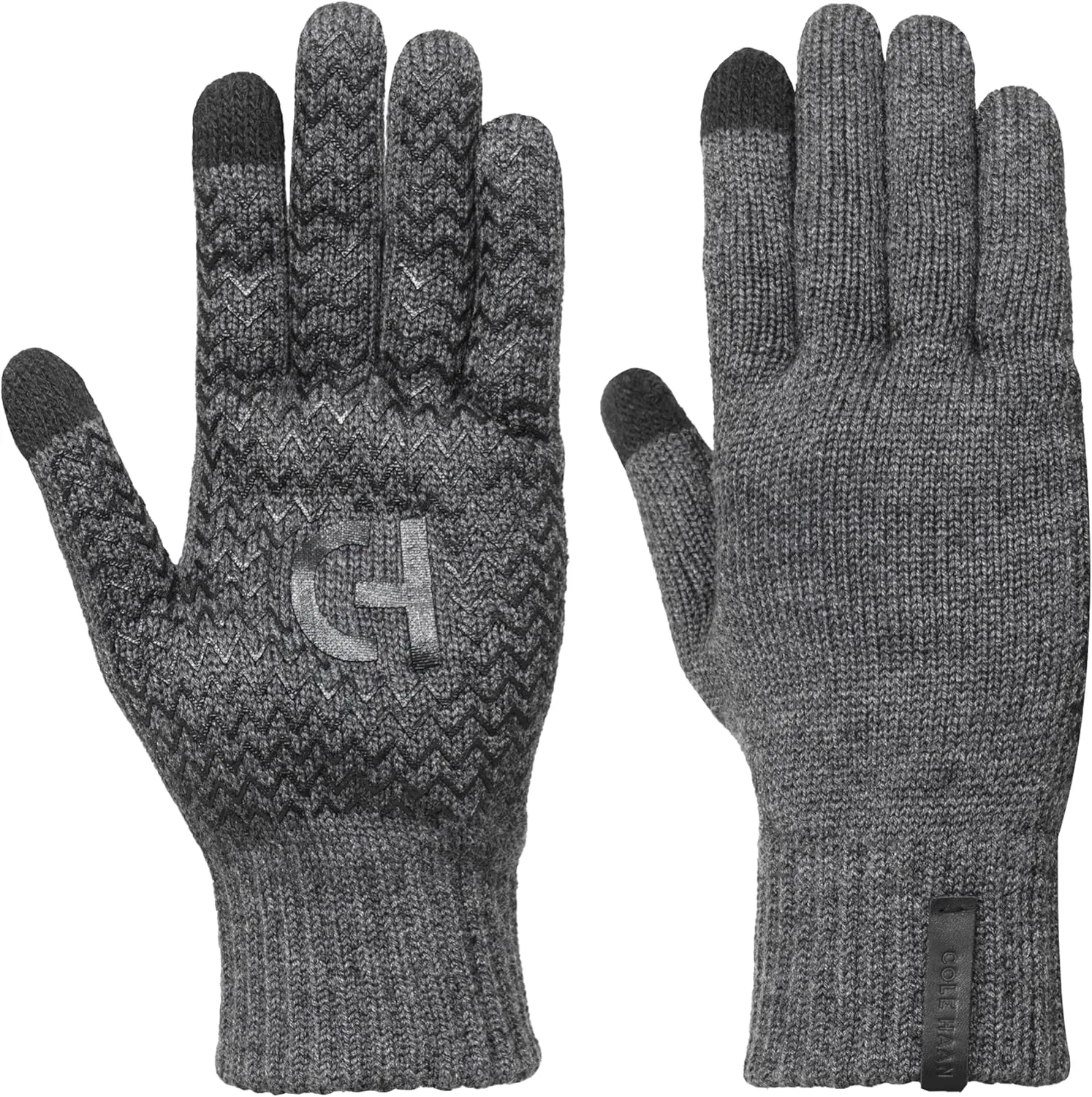 Cole Haan Knit Winter Gloves for Men, Touchscreen Thumb and Index Finger, Warm Functional Gloves with Non-Slip Grip