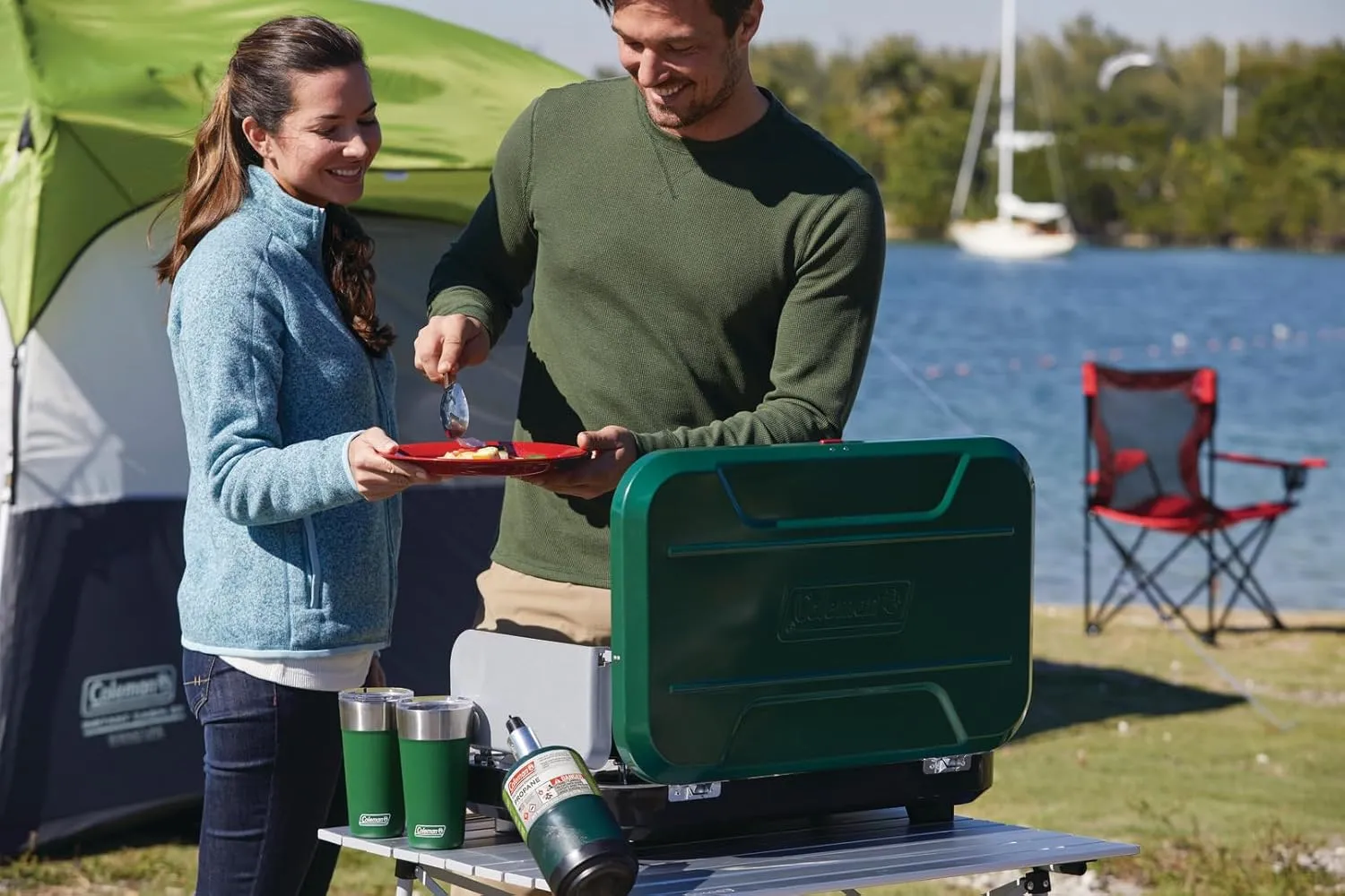 Coleman Classic 3-Burner Propane Camping Stove with InstaStart Ignition, Portable Cooktop with 3 Adjustable Burners & 28,000 BTUs of Power