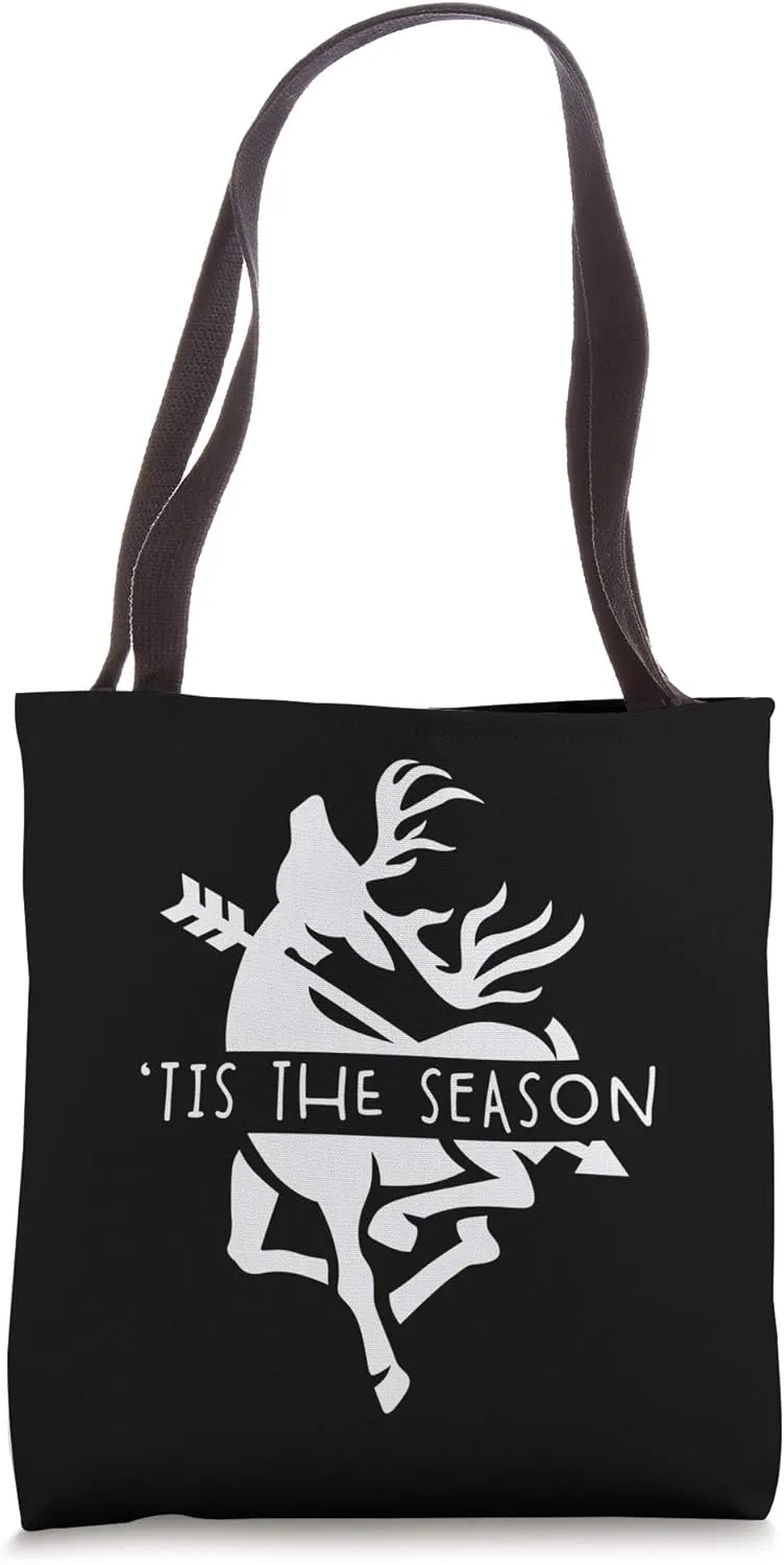 Compound Bow Hunting Gear Vintage Tis The Season Deer Archer Tote Bag