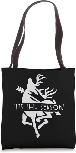 Compound Bow Hunting Gear Vintage Tis The Season Deer Archer Tote Bag