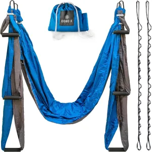Core X - Heavy Duty & UV Protected Fabric Aerial Yoga Swing Workout Equipment for Strength & Balance - Home Gym Yoga Swing Set with Extra Long Daisy Chains for the Outdoors