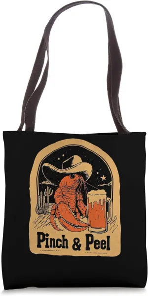 Crawfish Boil Pinch & Peel Vintage Western Cajun Food Tote Bag