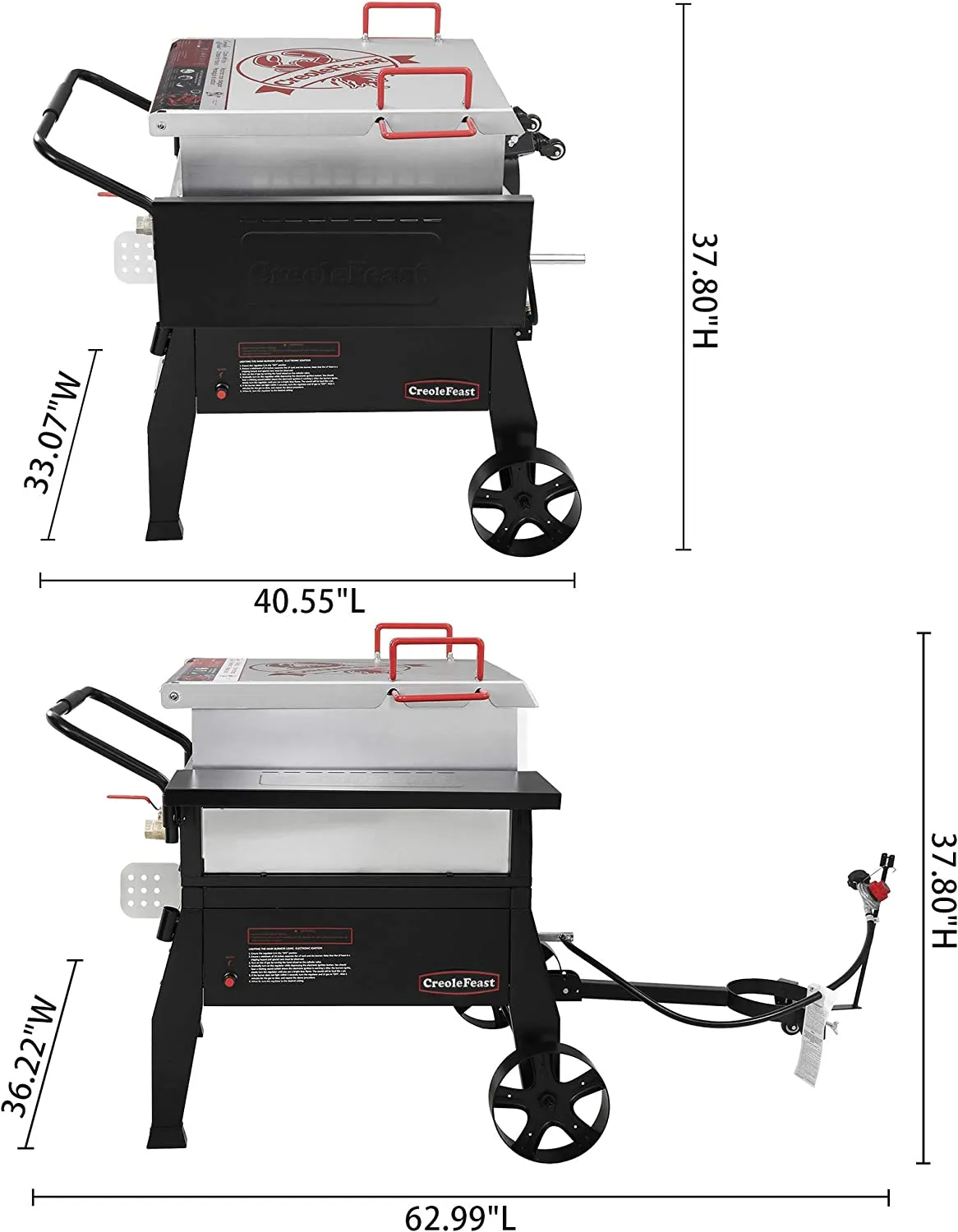 Creole Feast CFB1001A 90 qt. Crawfish Seafood Boiler, Single Sack Outdoor Stove Propane Gas Cooker with 10-psi Regulator and Folding Tank Mounting Bracket, for Crawfish Season