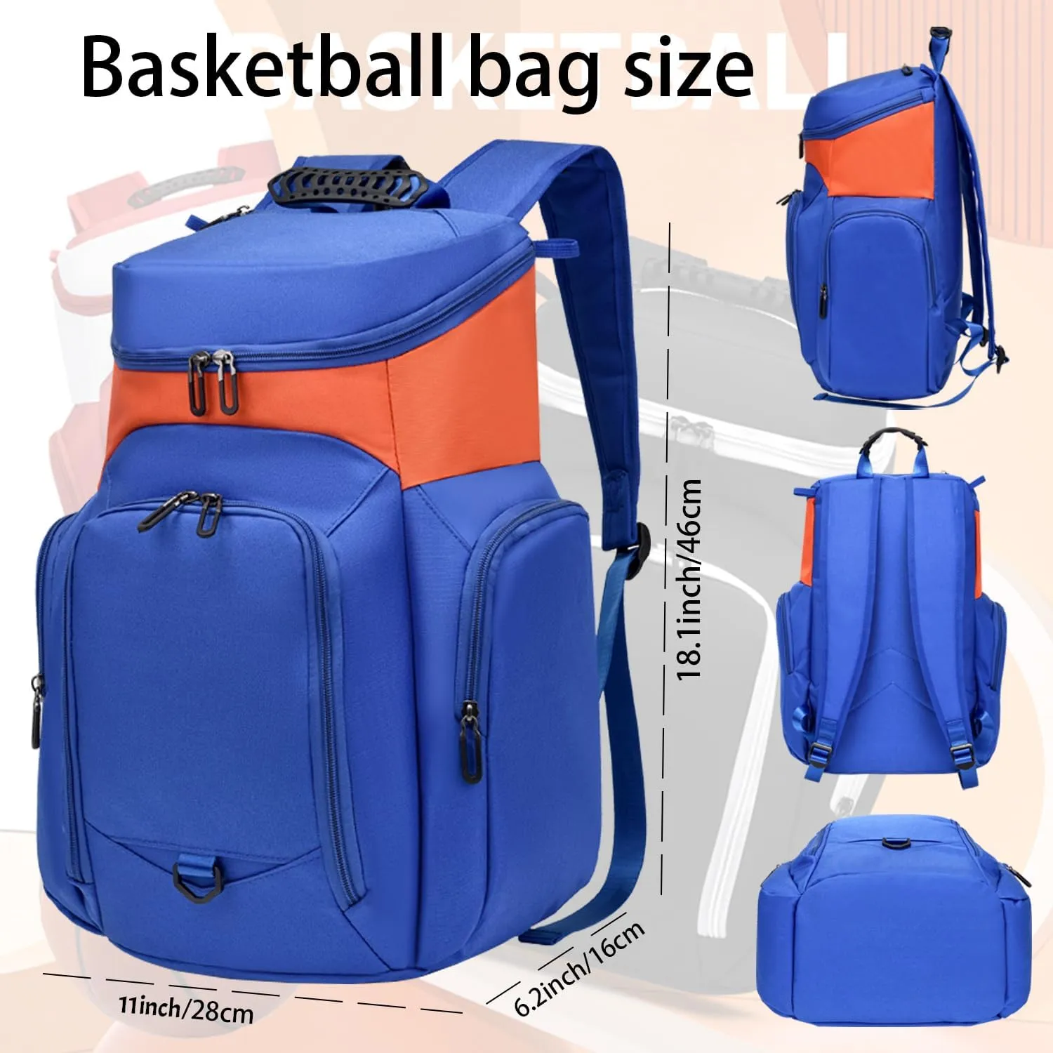 Custom Basketball Bag for Boys - Waterproof Backpack with Adjustable Straps, Personalized Name & Logo for Sports, Gym,Travel