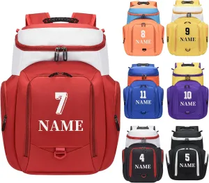 Custom Basketball Bag for Boys - Waterproof Backpack with Adjustable Straps, Personalized Name & Logo for Sports, Gym,Travel