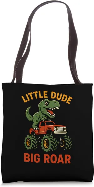 Cute T-Rex Monster Truck Big Roar Boys, Kids Dinosaur Tote Bag