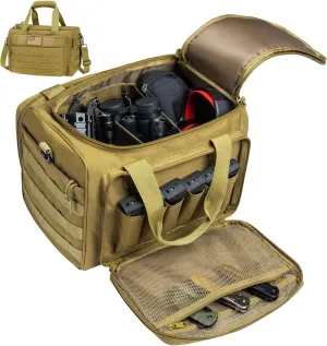 CVLIFE Tactical Gun Range Bag Pistol Shooting Range Duffle Bag, Range Bag for handguns Gun Case Bag with Lockable Zipper for Shooting Range Outdoor Hunting
