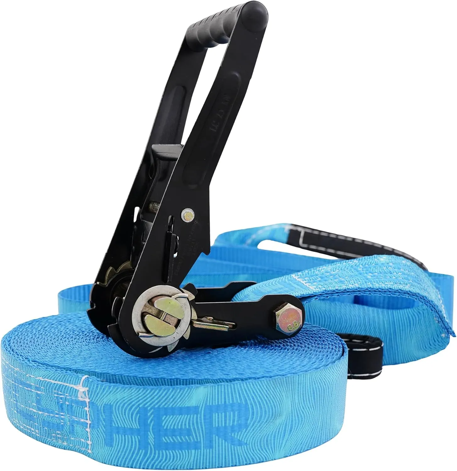 Cypher Slackline Starter Kit, 2 Inch Wide Webbing, 82 ft / 25 m Length with Ergonomic Retchet, Tree Protection and Padded Ratchet Covers (449688, 25 Meters)