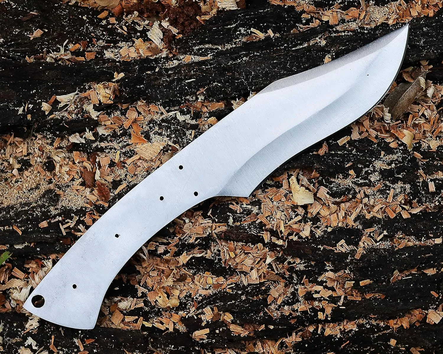 Damascus Knife Making Kit DIY Handmade Knife Kit Includes Knife Blank Knife Steel Blade, Pins, Knife with Sheath, Handle Scales for Knife Making Supplies, Knife Steel (STEEL BLANK)