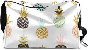 Delicious Summer Pineapple Small Gym Bag for Men Women Workout Sport Duffle Bag Waterproof Weekender Overnight Bag Lightweight Carry on Tote Bag Crossbody Shoulder Travel Bag for Swim Yoge Dance