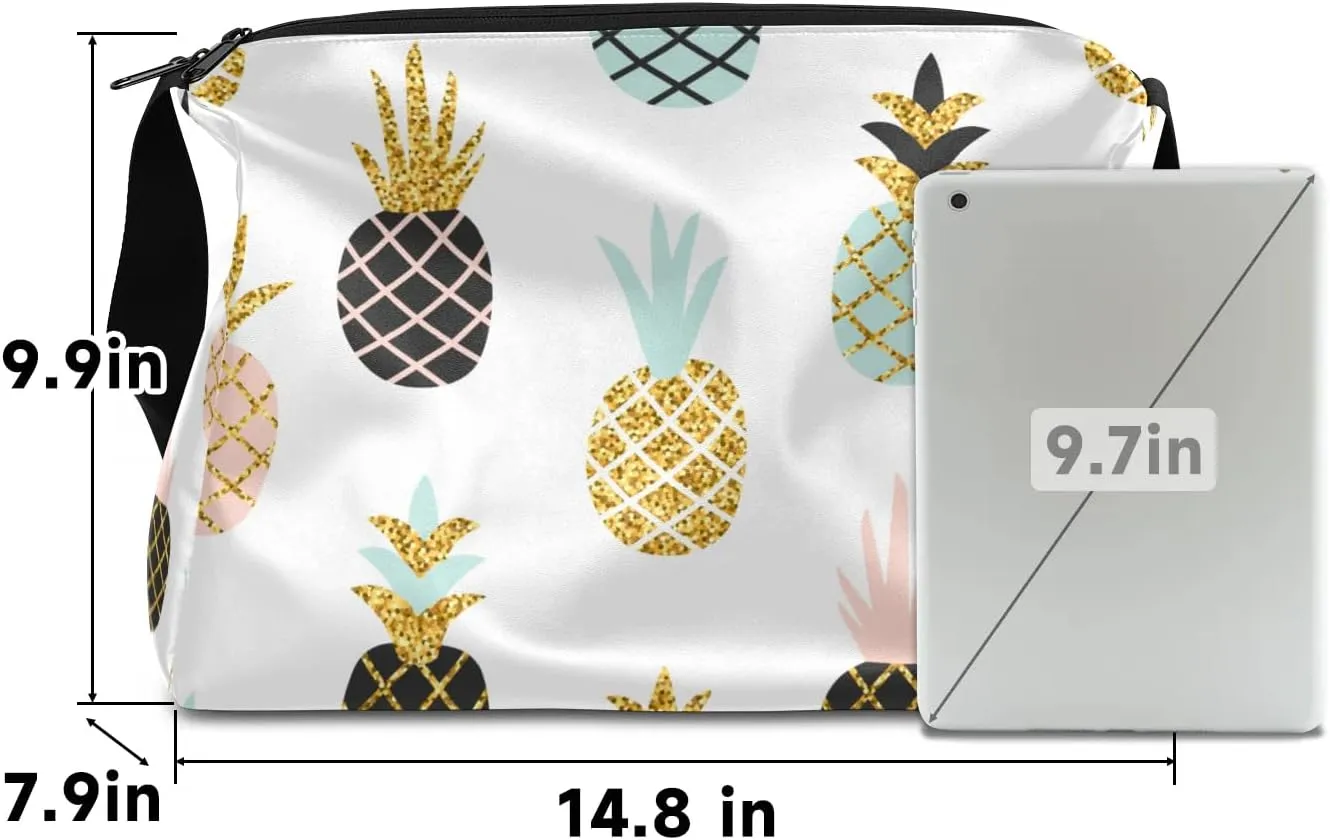 Delicious Summer Pineapple Small Gym Bag for Men Women Workout Sport Duffle Bag Waterproof Weekender Overnight Bag Lightweight Carry on Tote Bag Crossbody Shoulder Travel Bag for Swim Yoge Dance
