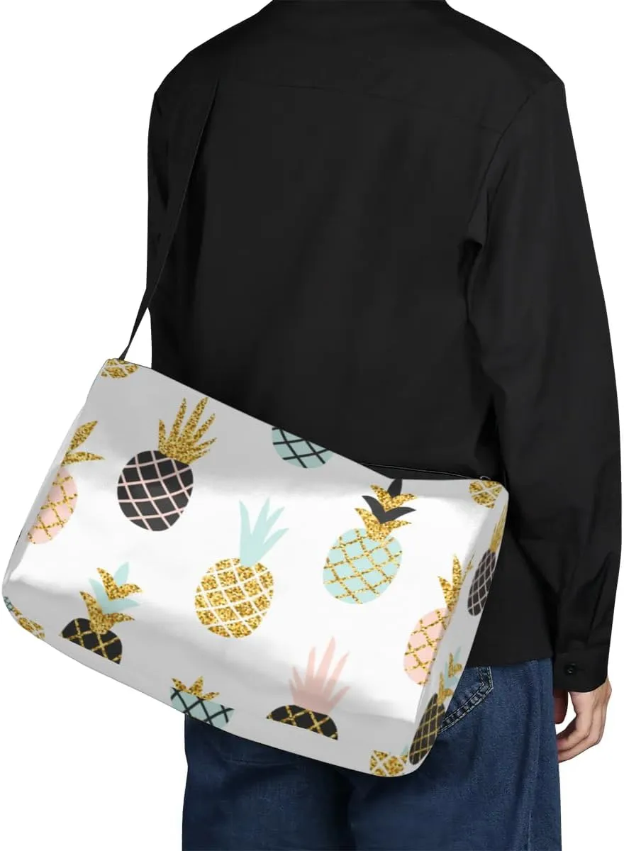 Delicious Summer Pineapple Small Gym Bag for Men Women Workout Sport Duffle Bag Waterproof Weekender Overnight Bag Lightweight Carry on Tote Bag Crossbody Shoulder Travel Bag for Swim Yoge Dance
