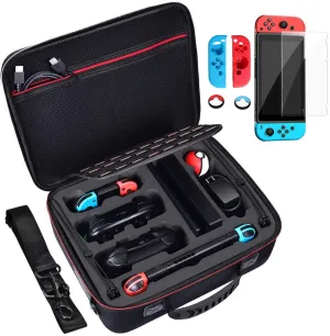 Diocall Deluxe Carrying Case Compatible with Nintendo Switch and Switch OLED 2021, Travel Bag Fit Switch Pro Controller