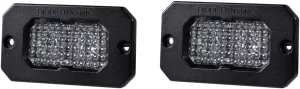 Diode Dynamics SSC2 SAE White Sport Flush Mount LED Pod (pair), Flood w/Red Backlight