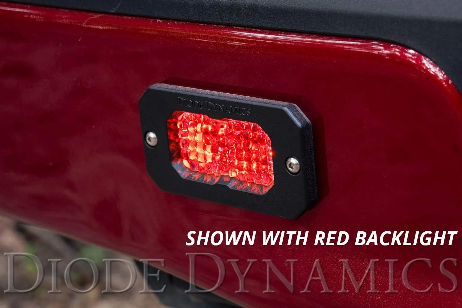Diode Dynamics SSC2 SAE White Sport Flush Mount LED Pod (pair), Flood w/Red Backlight