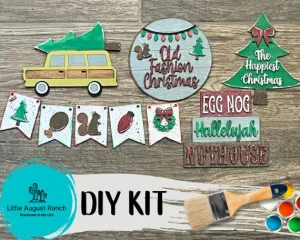DIY Old Fashion Christmas Tiered Tray - Christmas Tier Tray Bundle
