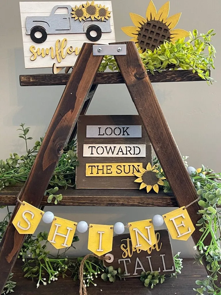 DIY Tiered Tray Sunflower Set, Paint and Decorate Yourself