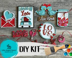 DIY Valentines Tiered Tray - Loads of Love Tier Tray Bundle - Tiered Tray Decor Bundle DIY - Love Tiered Tray Pieces