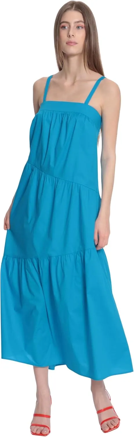 Donna Morgan Women's Sleeveless Maxi Dress with Diagonal Tiers