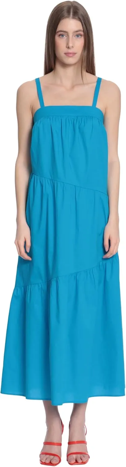 Donna Morgan Women's Sleeveless Maxi Dress with Diagonal Tiers