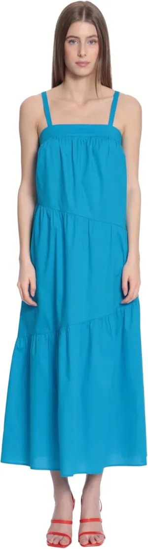 Donna Morgan Women's Sleeveless Maxi Dress with Diagonal Tiers
