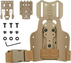Drop Flex Adapter and QLS 19 22 for Quick Locking System Kit, with Single Strap Leg Platform Polymer Leg Shroud for Gun Holsters