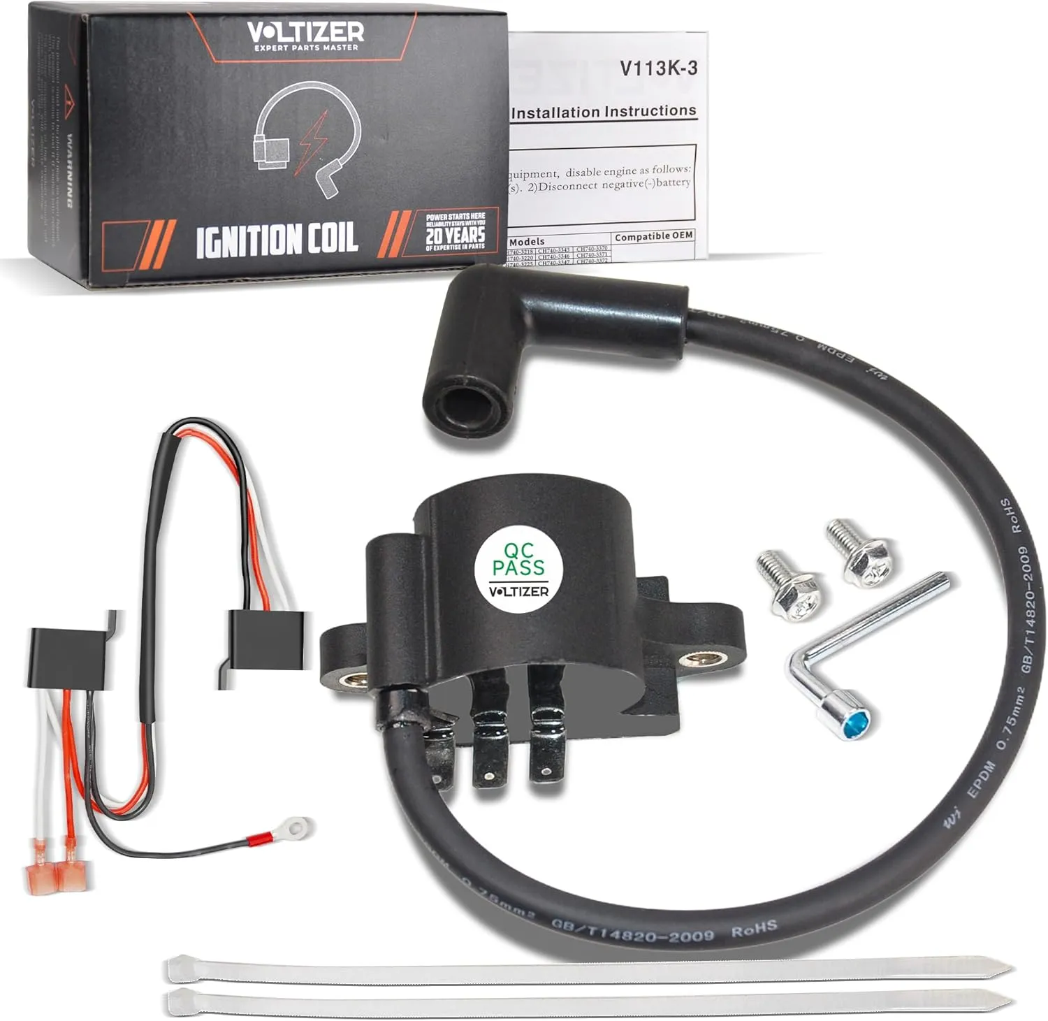 DSAI Ignition Coil Module for Kohler – Replaces 24-584-89-S, 24-584-90-S, 24-584-64-S, 24-584-52-S, 24-755-172-S, 24-755-173-S, 24-584-49-S, 24-584-42-S – Fits CH740, CH750, CV740, SV740, SV735, SV730