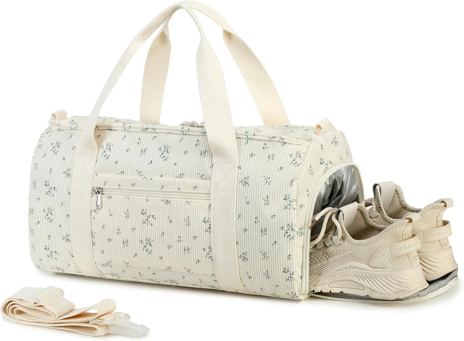 Duffle Bag for Gym Sports Women Girls Workout Travel Bag Weekender with Shoe Compartment and Wet Pocket