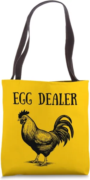 Egg Dealer Funny Chicken Outline Vintage Easter Tote Bag