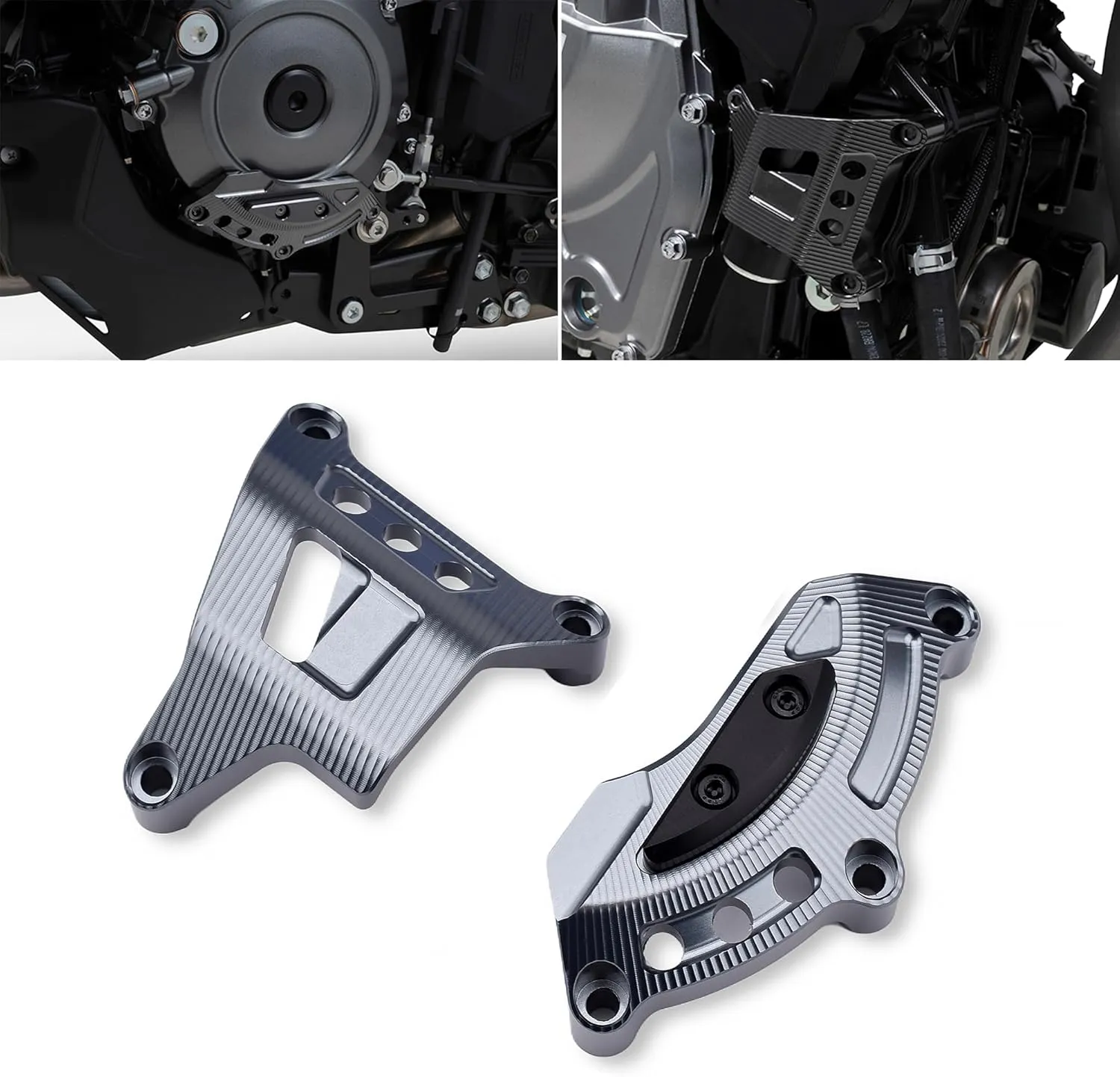 Engine Cover Protection Case Stator Guard Cover Slider Fairing Pad Protector Crash (For Suzuki Vehicle) GSX-8R ; GSX-8R; V-STROM 800 DE (Gray)