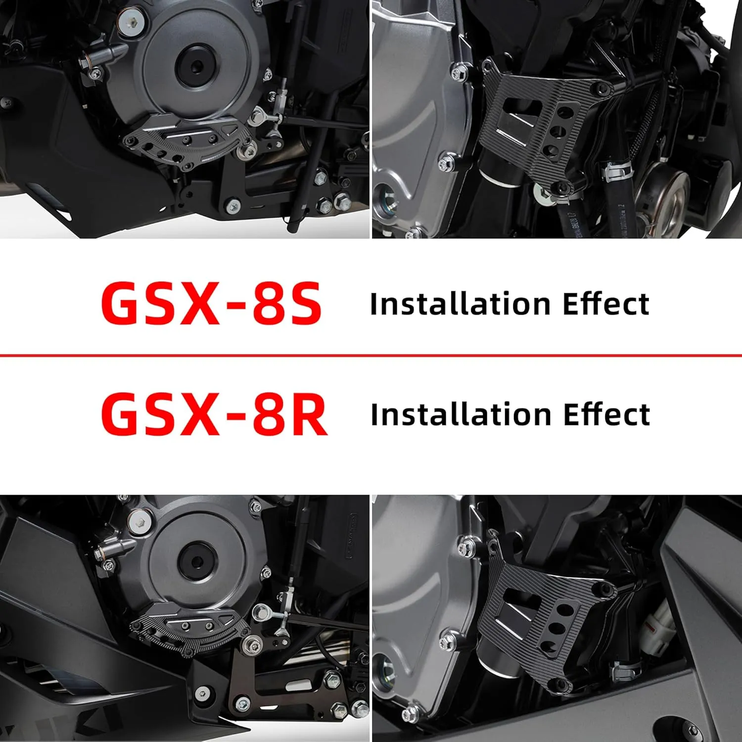 Engine Cover Protection Case Stator Guard Cover Slider Fairing Pad Protector Crash (For Suzuki Vehicle) GSX-8R ; GSX-8R; V-STROM 800 DE (Gray)