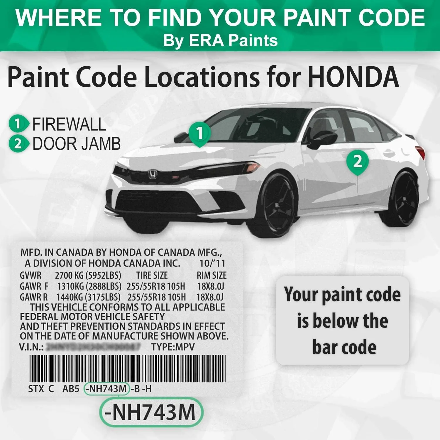 ERA Paints B561P - Dyno Blue Pearl for HONDA Exact Match Automotive Touch Up Paint Spray - Basic Kit