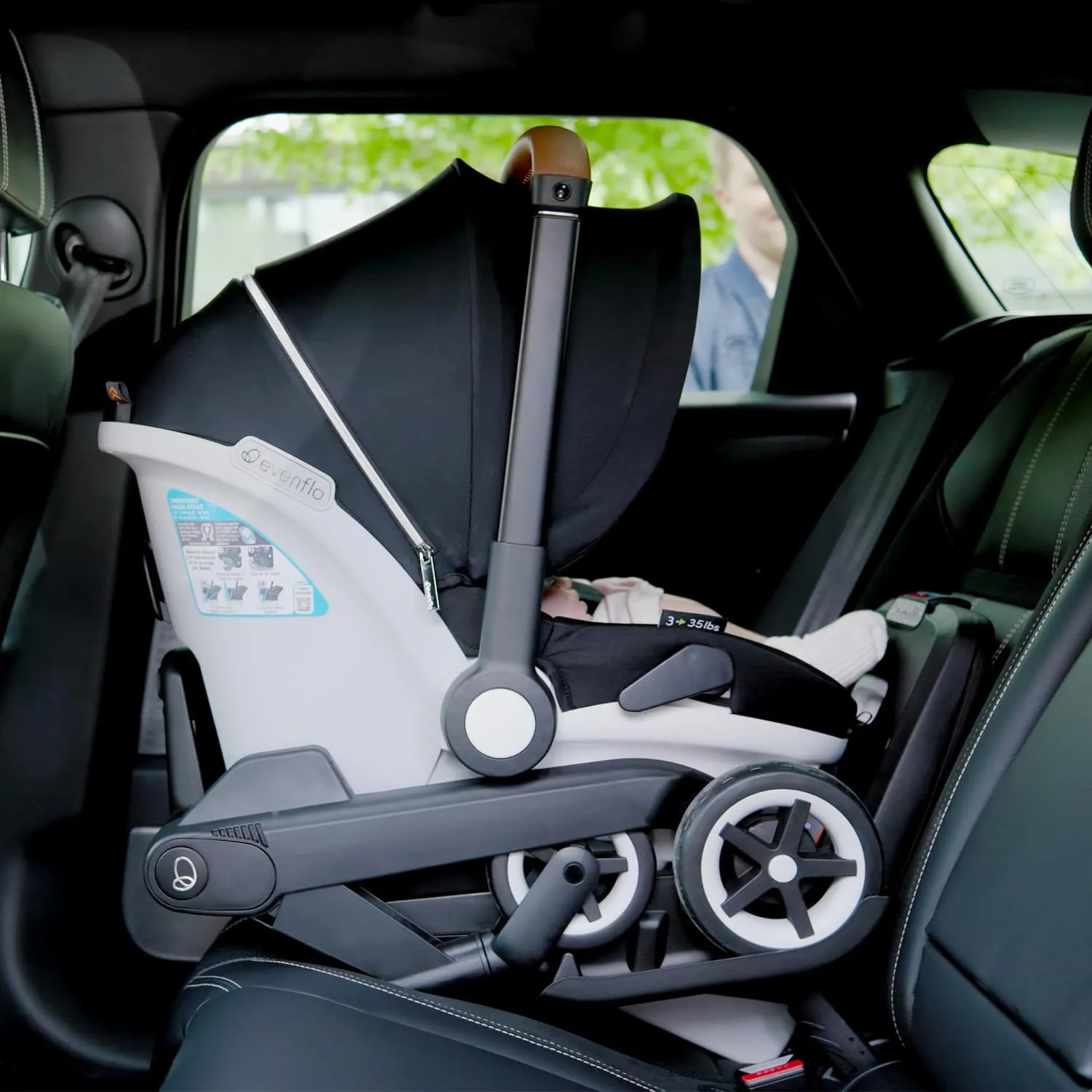 Evenflo Gold Shyft DualRide with Carryall Storage Infant Car Seat and Stroller Combo (Opal Pink)