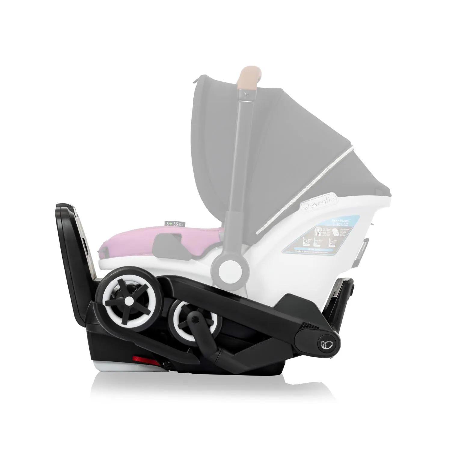 Evenflo Gold Shyft DualRide with Carryall Storage Infant Car Seat and Stroller Combo (Opal Pink)