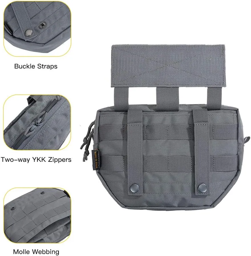 EXCELLENT ELITE SPANKER Tactical Drop Dump Pouch Molle Tool Pouch with Hook & Loop Carrying Kit Bag for Tactical Vest Chest Rig