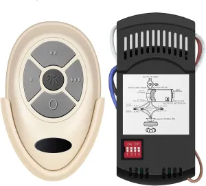 FAN-35T Ceiling Fan Remote Control Kit, for Harbor Breeze, Replacement for Harbor Breeze, Hampton Bay, Hunter, with Receiver FAN28R Light Dimmer, 3 Speed, Learn Key