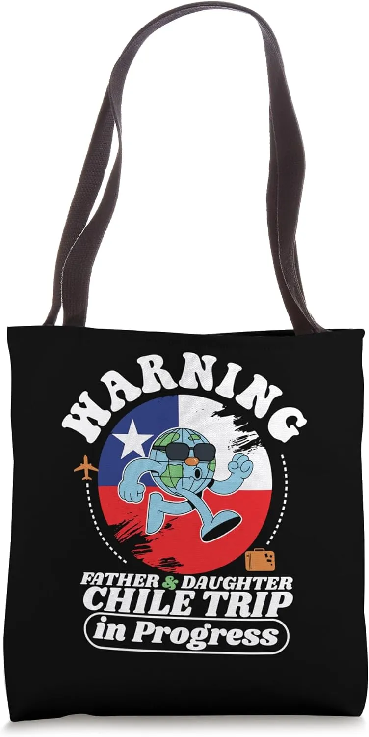 Father And Daughter Trip In Progress Chile Travel Matching Tote Bag