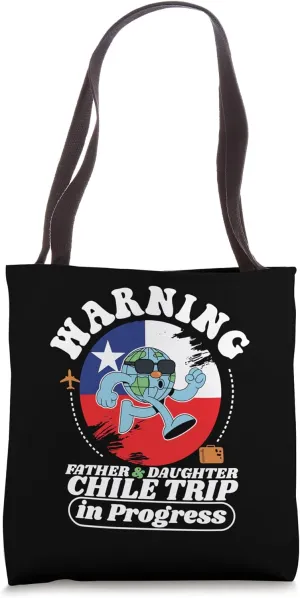 Father And Daughter Trip In Progress Chile Travel Matching Tote Bag