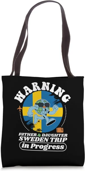 Father And Daughter Trip In Progress Sweden Travel Matching Tote Bag