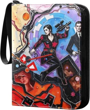 Figure Oil Painting Card Binder Trading Cards Holder 4-Pocket，Album Pages Card Display Sleeves Fits 400 Cards Collector Book
