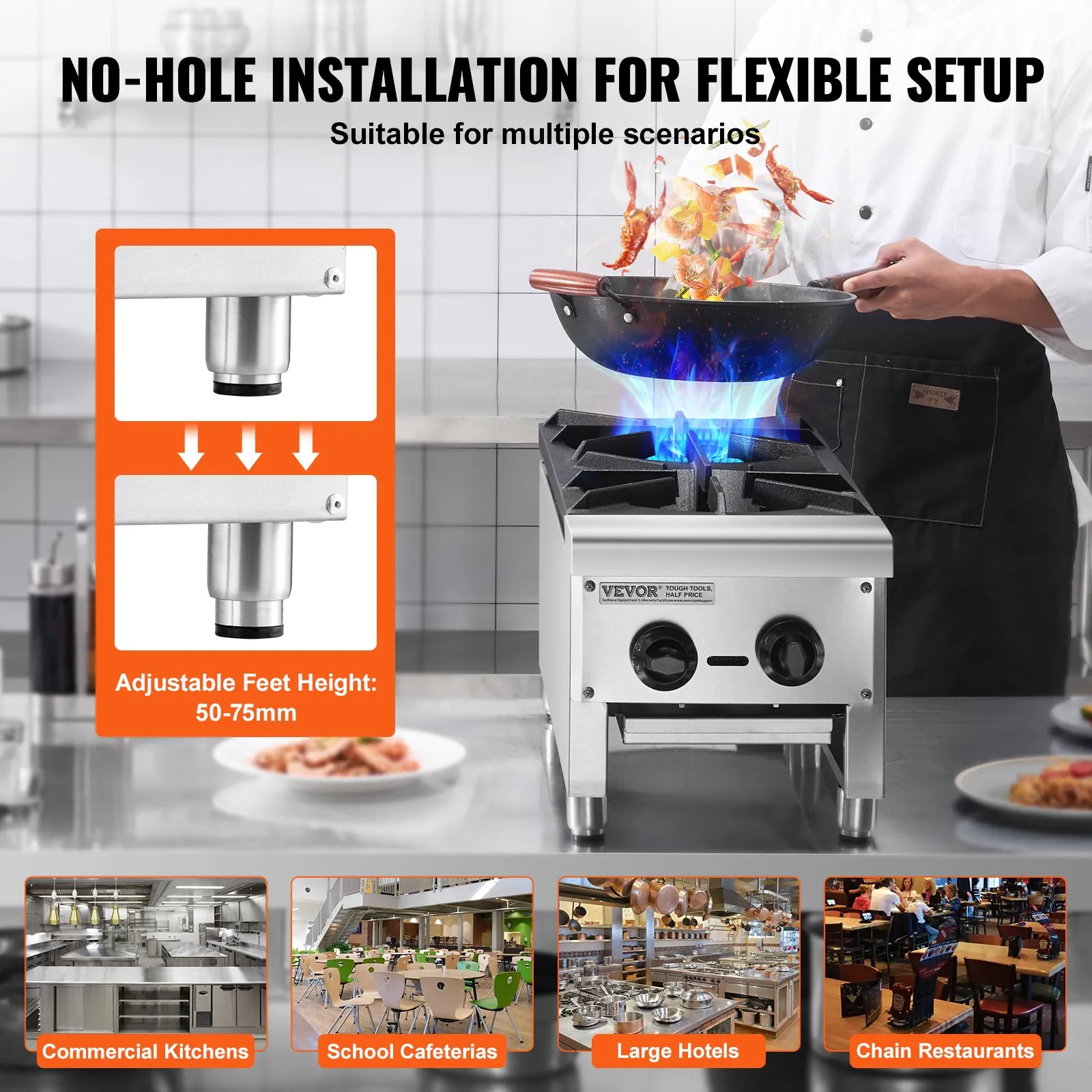 (FINAL PRICES ARE LOWER ON OUR SITE!) VEVOR Commercial Gas Range Stove 2 Burners Countertop Cooking Hot Plate Kitchen