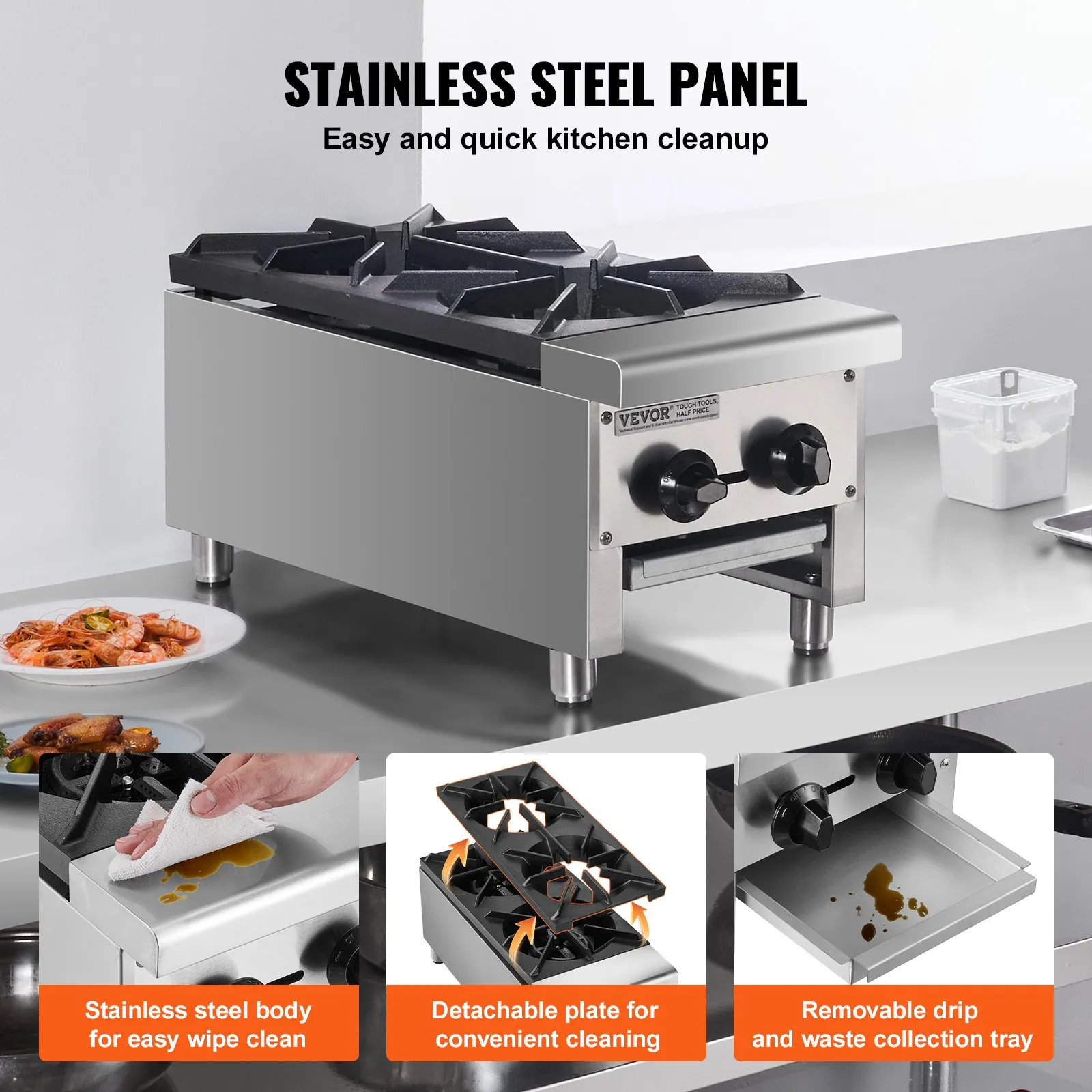 (FINAL PRICES ARE LOWER ON OUR SITE!) VEVOR Commercial Gas Range Stove 2 Burners Countertop Cooking Hot Plate Kitchen
