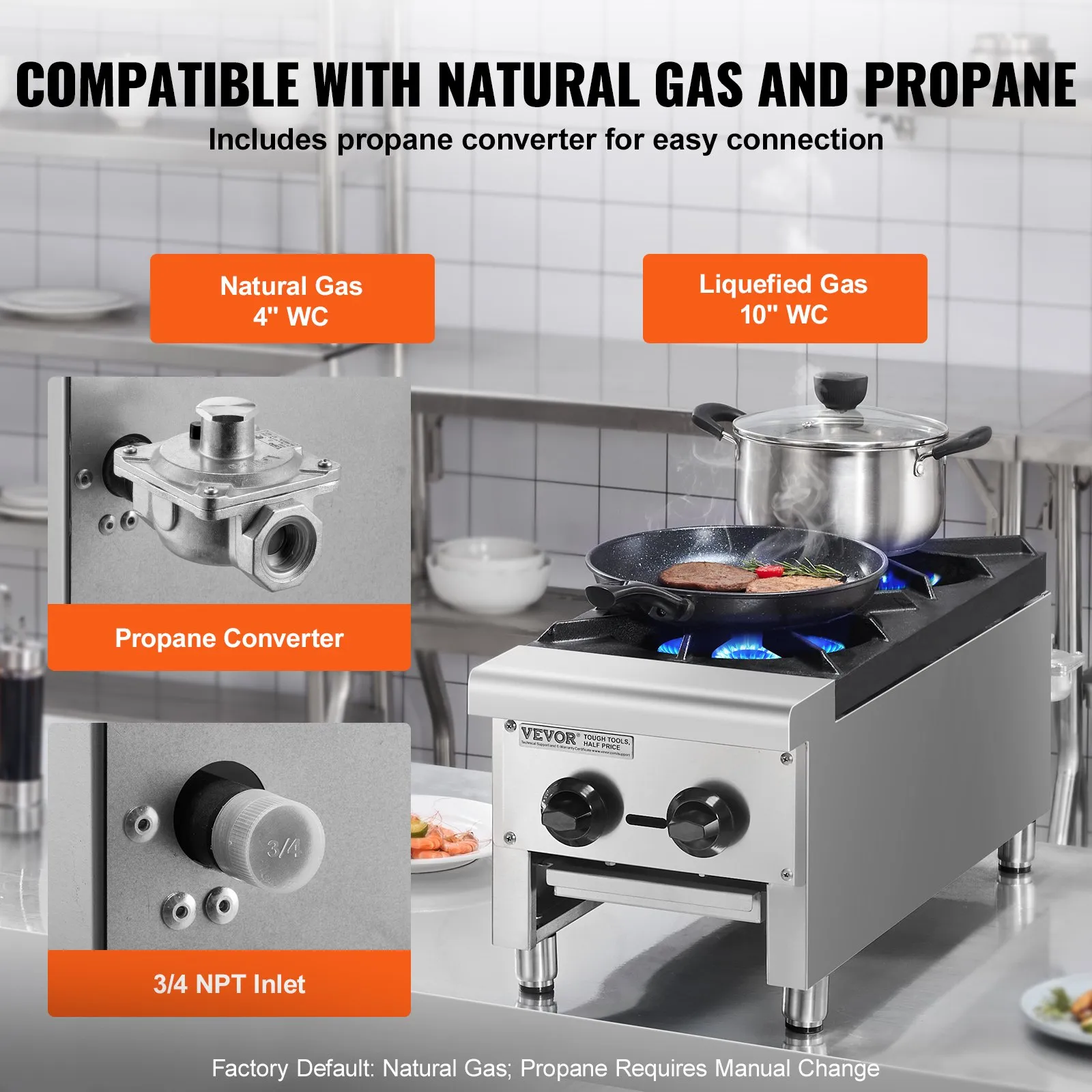 (FINAL PRICES ARE LOWER ON OUR SITE!) VEVOR Commercial Gas Range Stove 2 Burners Countertop Cooking Hot Plate Kitchen
