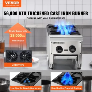 (FINAL PRICES ARE LOWER ON OUR SITE!) VEVOR Commercial Gas Range Stove 2 Burners Countertop Cooking Hot Plate Kitchen