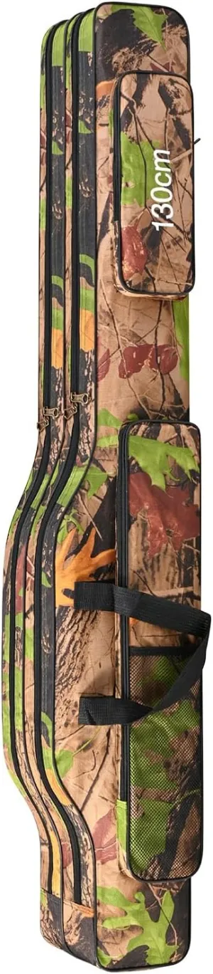 Fishing Rod Case Fishing Rod Bag Folding Fishing Rod Carriers Outdoor Waterproof Tackle Storage Bag Rod Carry Organizers Outdoor Waterproof Bag, 1.3m big tree camouf
