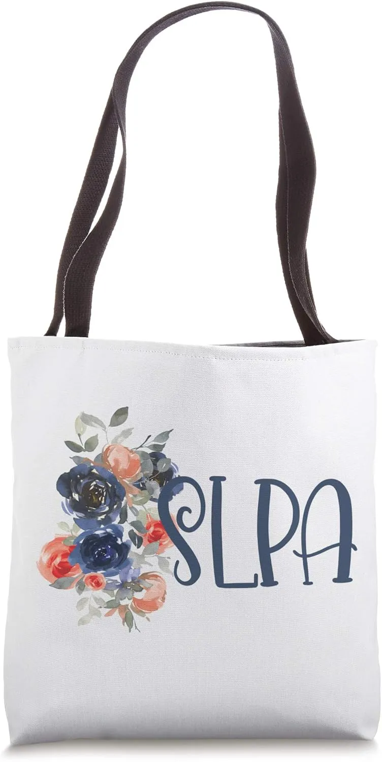 Floral Speech Pathologist Language Therapy SLPA Tote Bag