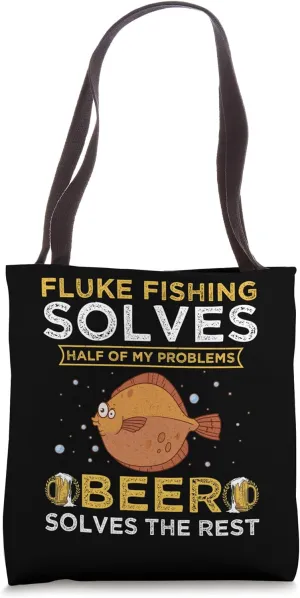 Fluke Fisher Accessories for Men Fluke Fishing Rod Tote Bag