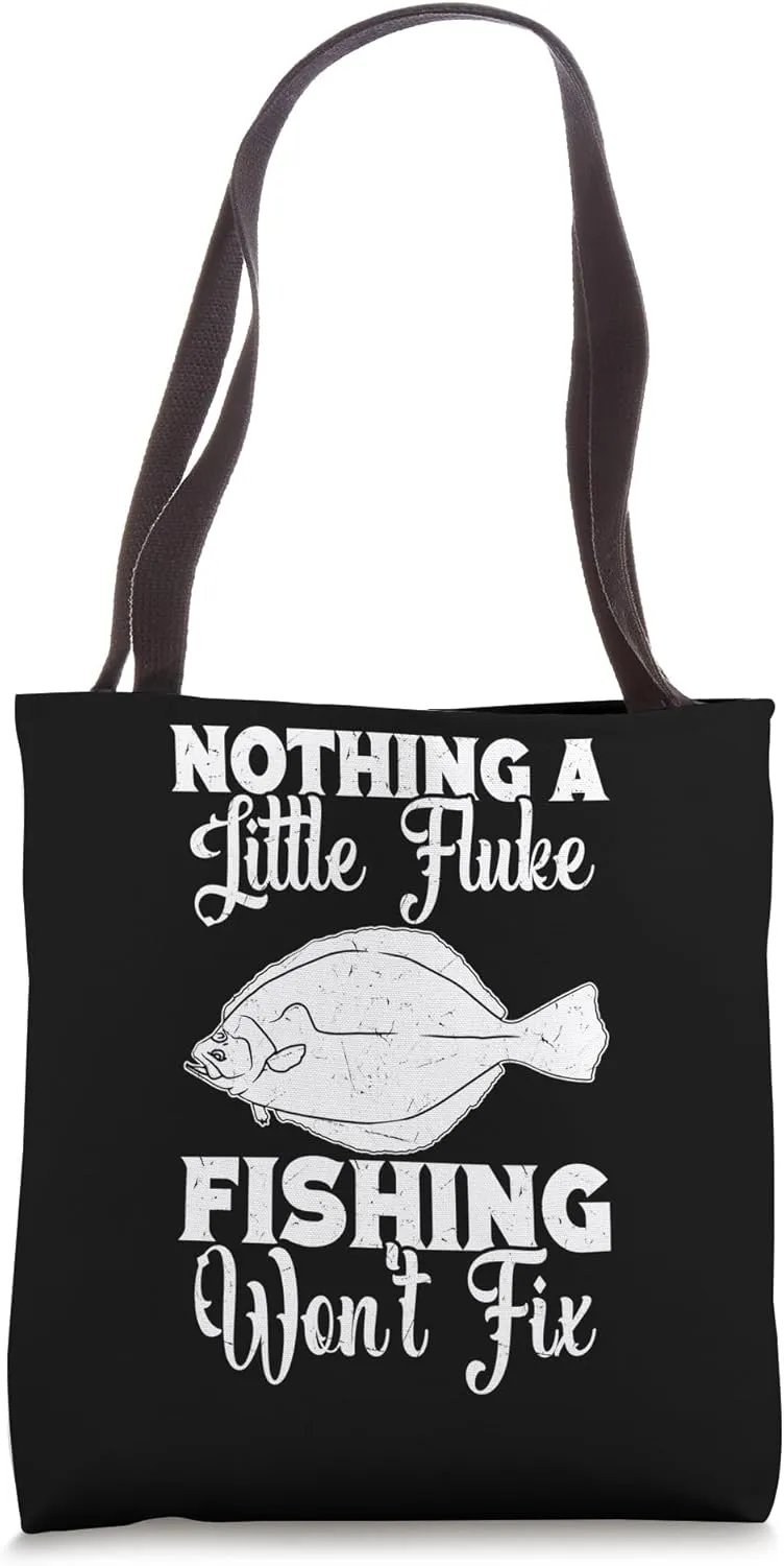Fluke Fisherman Rod Fluke Fisher Lure Fluke Fishing Tote Bag