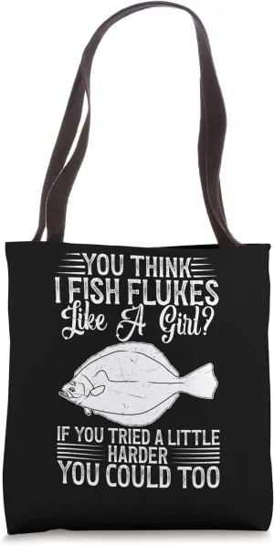 Fluke Fishing Gear Fluke Fisher Lure Rod Fluke Fisherman Tote Bag