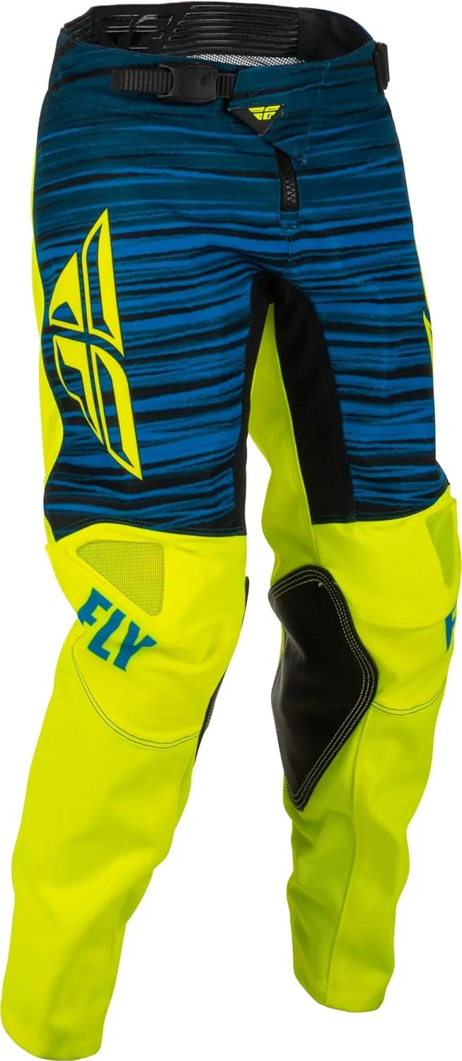 Fly Racing 2022 Youth Kinetic Wave Pants (Hi-Vis/Blue, 18)